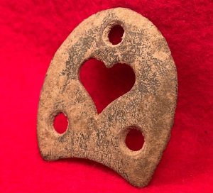 Brass Heel Plate - Heart Design