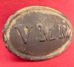 Volunteer Maine Militia "VMM" Cartridge Box Plate - Both Loops