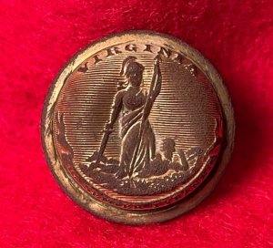 Virginia State Seal Staff Officer Coat Button