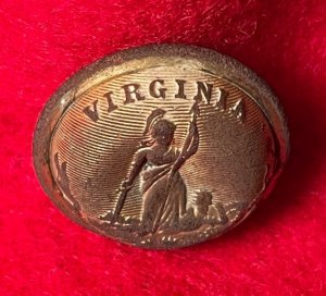 Virginia State Seal Staff Officer Coat Button