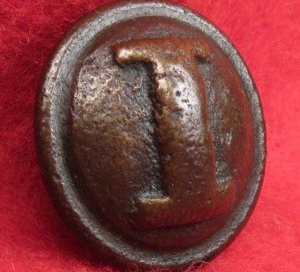 Non-Excavated Confederate Infantry Coat Button - "Cast I"