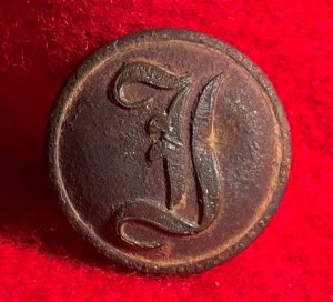 Confederate Infantry Coat Button - "Script I"