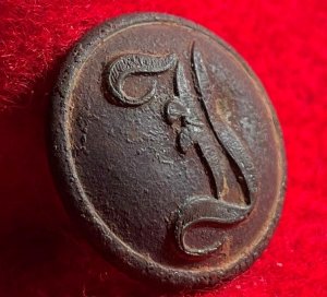 Confederate Infantry Coat Button - "Script I"