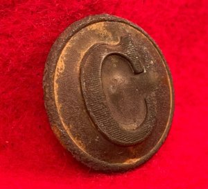 Confederate Cavalry Coat Button - Lined "C"