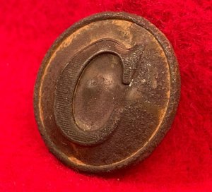 Confederate Cavalry Coat Button - Lined "C"