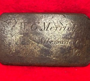 Brass Plate Inscribed "W. G. MERRICK"