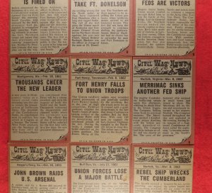 The 1962 Topps Civil War News Card Series - Complete --- Even More ON SALE