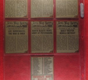 The 1962 Topps Civil War News Card Series - Complete --- Even More ON SALE