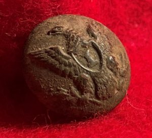 Federal Infantry Kepi Button with Bit of Leather