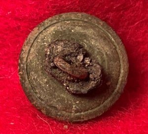 Federal Infantry Kepi Button with Bit of Leather
