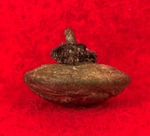 Federal Infantry Kepi Button with Bit of Leather