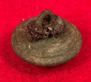 Federal Infantry Kepi Button with Bit of Leather