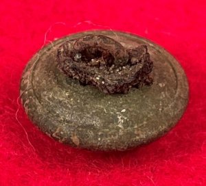 Federal Infantry Kepi Button with Bit of Leather