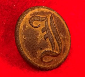 Confederate Infantry Coat Button - "Script I"