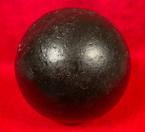 12 Pounder Solid Shot Cannonball with Repro Wood Sabot +++ Peter George Collection +++