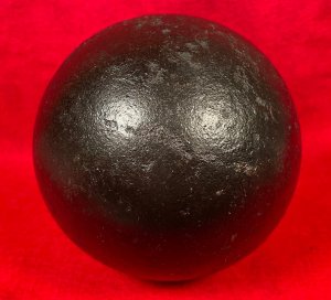 12 Pounder Solid Shot Cannonball with Repro Wood Sabot +++ Peter George Collection +++