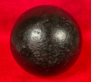 12 Pounder Solid Shot Cannonball with Repro Wood Sabot +++ Peter George Collection +++