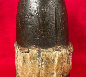 3-Inch Hotchkiss Shell - Scarce Wooden-Fuzed Variant +++ Peter George Collection +++