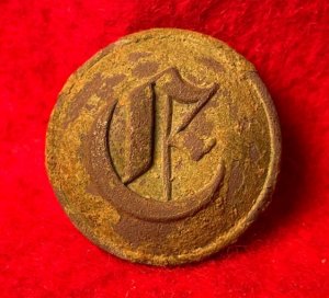 Confederate Engineer Coat Button - Rarely Excavated