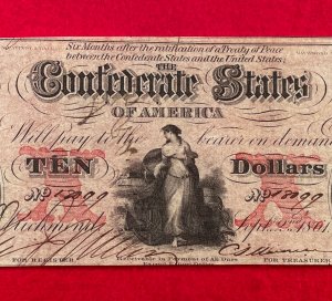 Confederate Ten-Dollar Note - 1861 - T-26