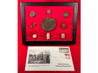 Fredericksburg Relic Display with Commemorating Cover