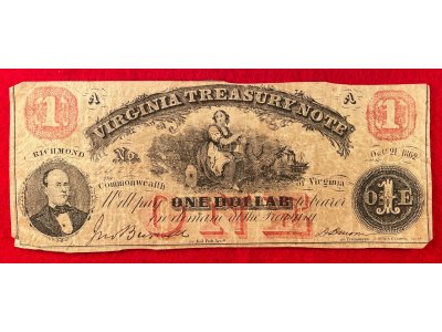 Virginia Treasury Note - One Dollar