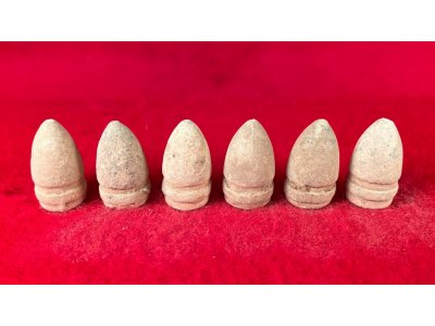 Six .44 Caliber Army Revolver Bullets for Barthalow Cartridge