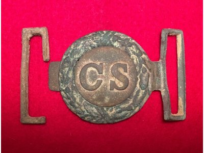 Confederate Tongue and Wreath Belt Buckle