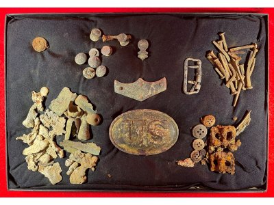 US Belt Buckle and Miscellaneous Relics Dug from the Same Hole