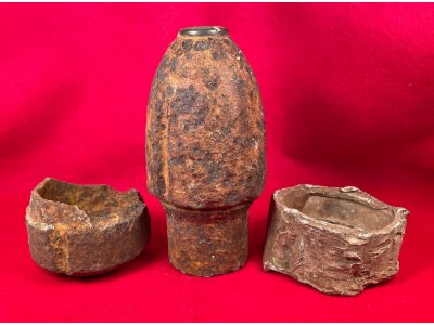 Federal 3-inch Hotchkiss Artillery Shell Nose, Sabot and Base Cup