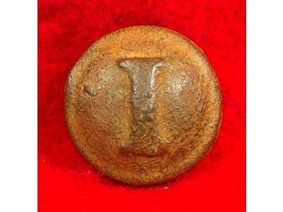Confederate Infantry Coat Button - Block "I" - Front Only