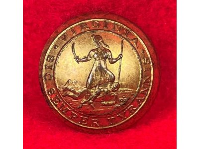 Pre-Civil War Virginia Militia Coat Button - "Soup Bowl" - Rare Non-Excavated