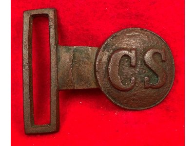Confederate "CS" Tongue for Two-Piece Waist Belt Buckle
