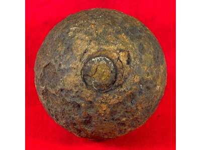 Confederate 12-Pounder Shell with Original Wood Fuze Plug