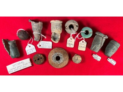 Excavated Artillery Fuzes etc... from Exploded Shells