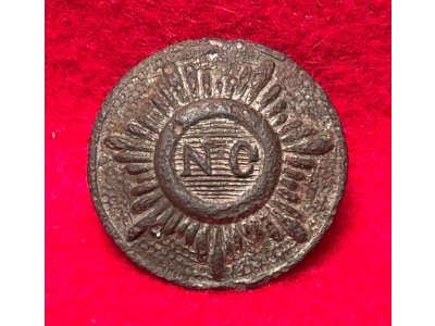 North Carolina "Sunburst" Coat Button - Silvered