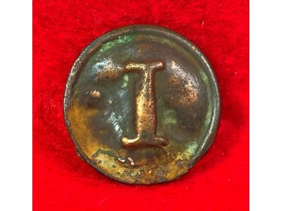 Confederate Block Infantry Coat Button - Narrow Block "I"