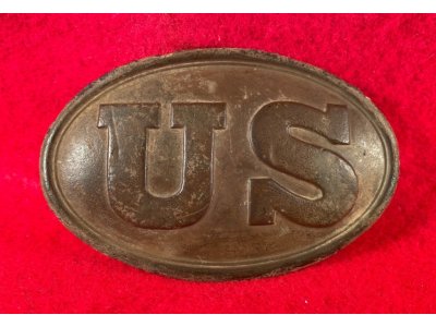 US Cartridge Box Plate - Rare Large Brass Loops - Ohio Troops - High Quality