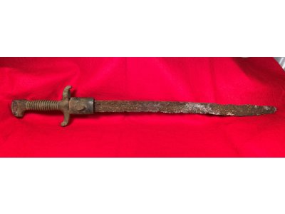 Excavated Confederate Boyle and Gamble Saber Bayonet with Scabbard Throat