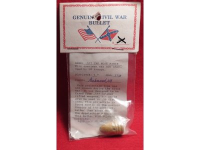 Civil War Bullet - ".577 Cap Nose Minie"