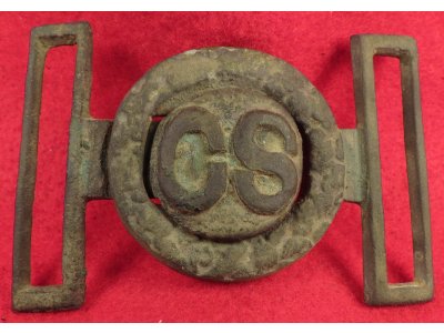 Confederate Two-Piece Tongue and Wreath Belt Buckle - "Leech and Rigdon" - Catlett Collection