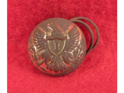 Federal General Service Eagle Cuff Button with Gilt and Bachelor Ring