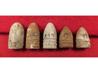 Five Excavated Marked Bullets