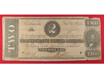  Confederate Two Dollar Note - 1864