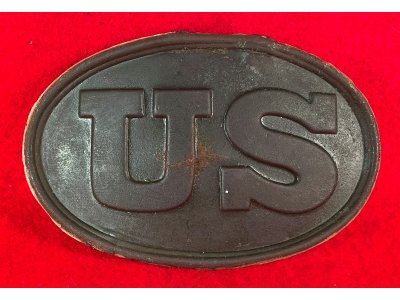 US Cartridge Box Plate - Carved Letter "P"