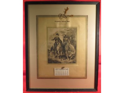 Framed Alexandria National Bank 1914 Calendar - "Last Meeting of Lee and Jackson"