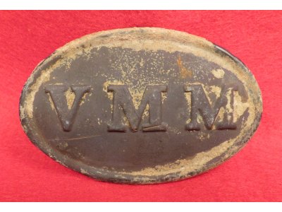 Volunteer Maine Militia "VMM" Cartridge Box Plate - Both Loops