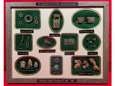 Civil War Campsite Relic Display - Large