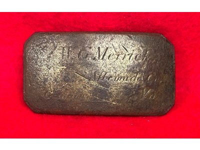 Brass Plate Inscribed "W. G. MERRICK"