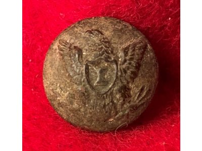 Federal Infantry Kepi Button with Bit of Leather